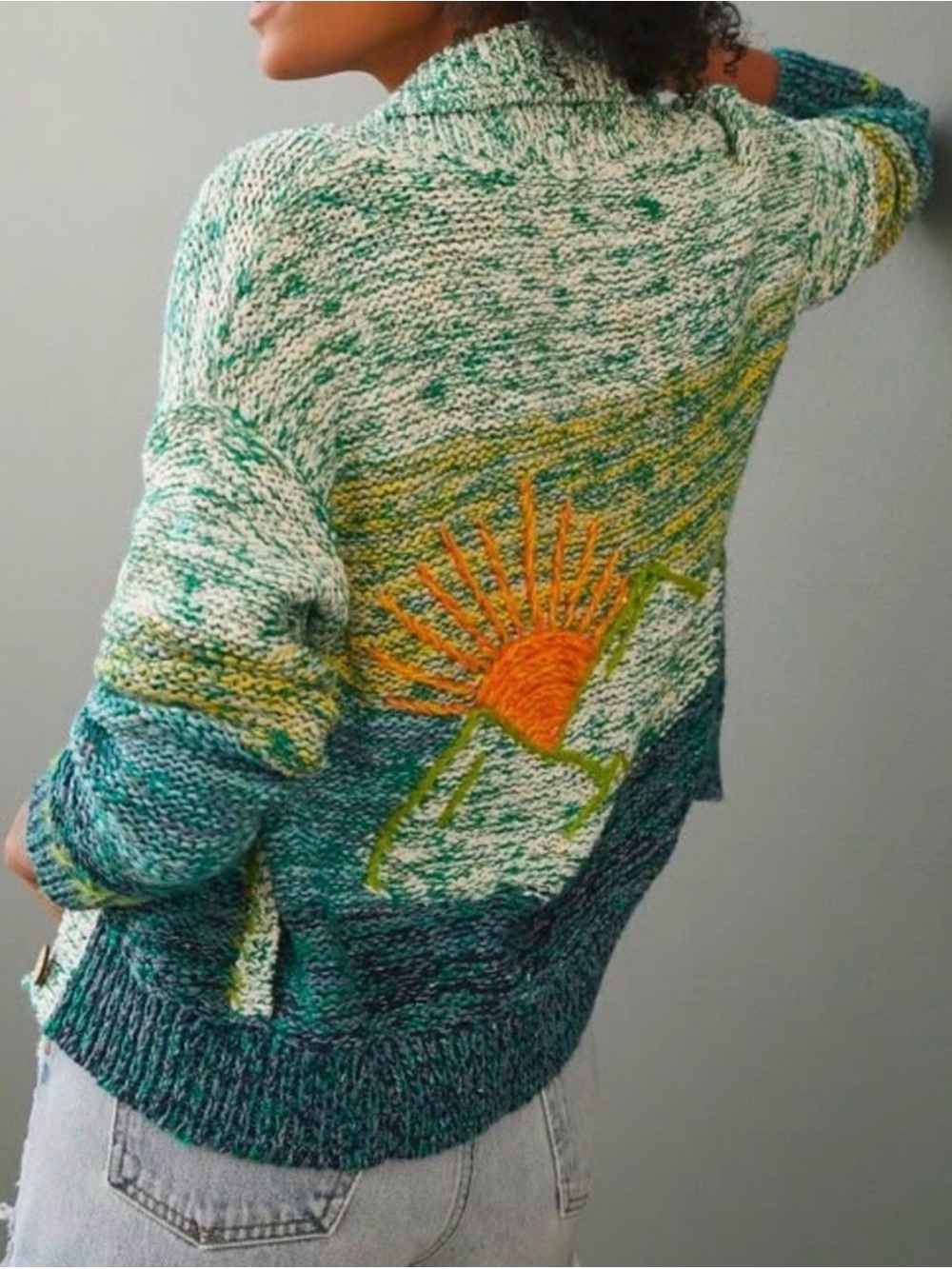 Anthropologie Pilcro Sunset Embroidered Cardigan size XS